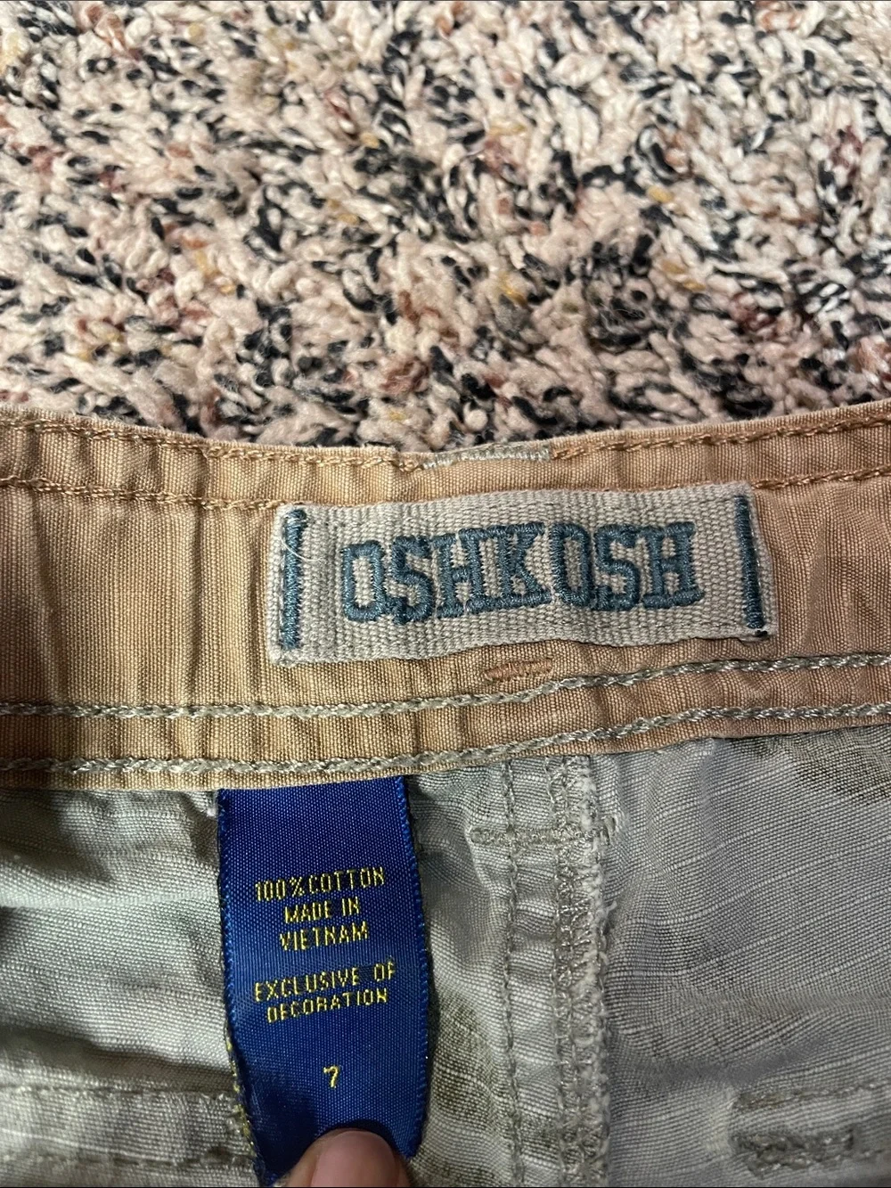 OshKosh B'gosh Boys' Green Camo Cargo Shorts Size 7 | GUC